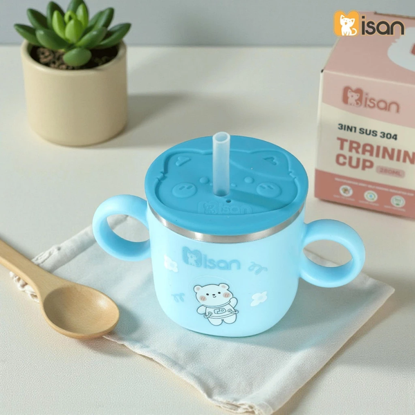 Cốc Inox tập uống 3 giai đoạn Misan