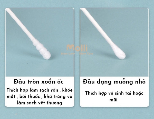 Tăm bông trẻ em Molli (hộp 200 que)