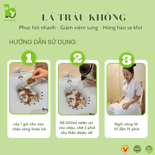 Xông phụ khoa sau sinh Lá trầu không Bảo Nhiên 120g