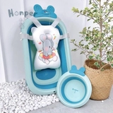 Chậu tắm gấp gọn Honper HP110 hình thỏ kèm Phao có nhiệt kế (89 x 51 x cao 23)