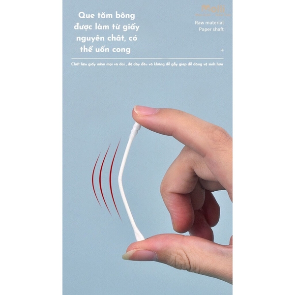Tăm bông trẻ em Molli (hộp 200 que)