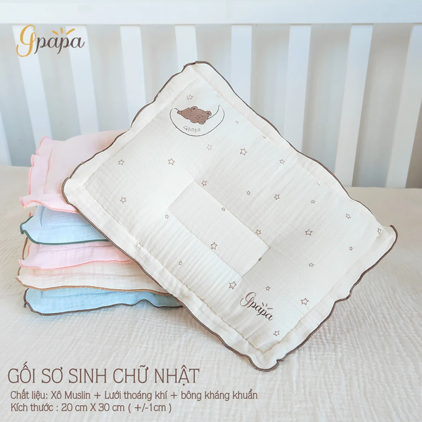 Gối Sơ Sinh Chữ Nhật Gpapa Goodmama (20x30)