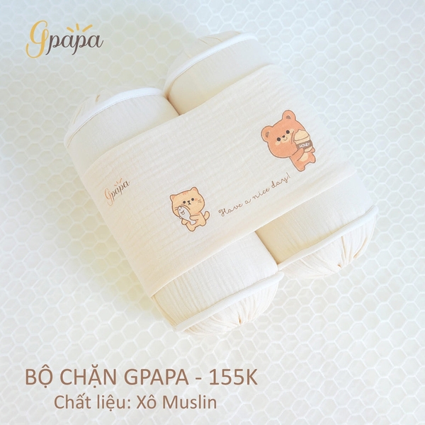 Bộ Chặn Vải Xô Muslin Gpapa Cho Bé Sơ Sinh