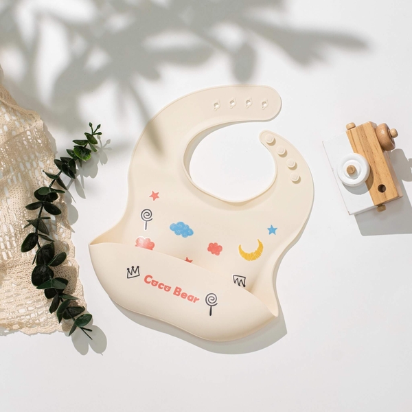 Yếm ăn dặm silicone Coco Bear
