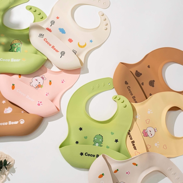 Yếm ăn dặm silicone Coco Bear