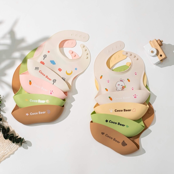 Yếm ăn dặm silicone Coco Bear