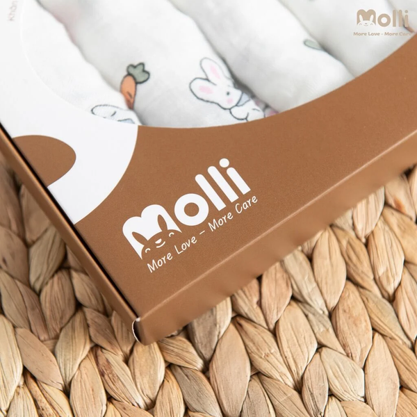Khăn sữa Molli 100% Premium Bamboo (6 chiếc/hộp)