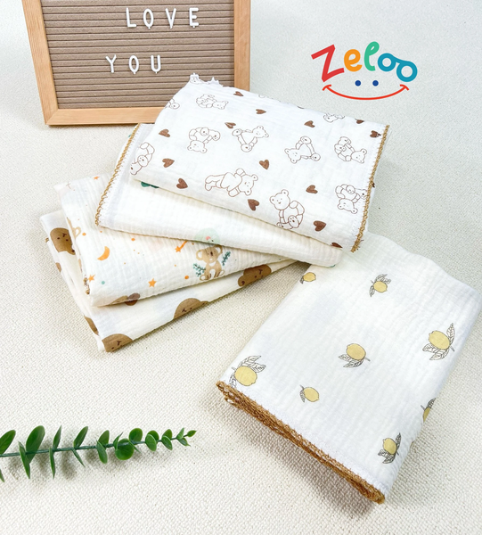 Hộp 2 Khăn đa năng Zeloo Muslin Organic (90x90cm)