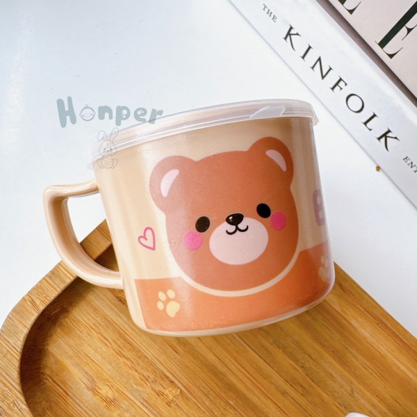 Cốc uống nước Honper HP2406 có nắp đậy 185ml (Họa tiết ngẫu nhiên)