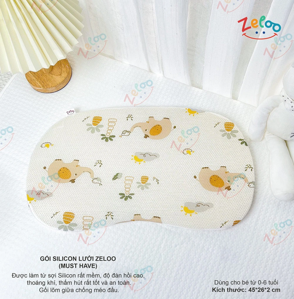 Gối Silicone lưới Zeloo Must Have 45x26x2cm