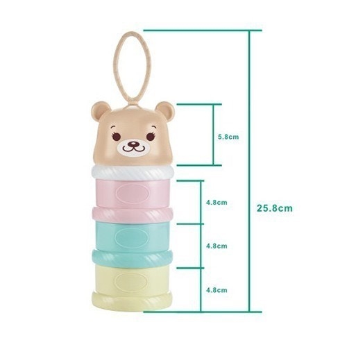 Hộp chia sữa bột JIAYI gấu 3 ngăn