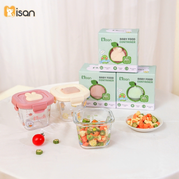 Hộp trữ thức ăn Misan nắp khóa kín dáng tròn MS0037B