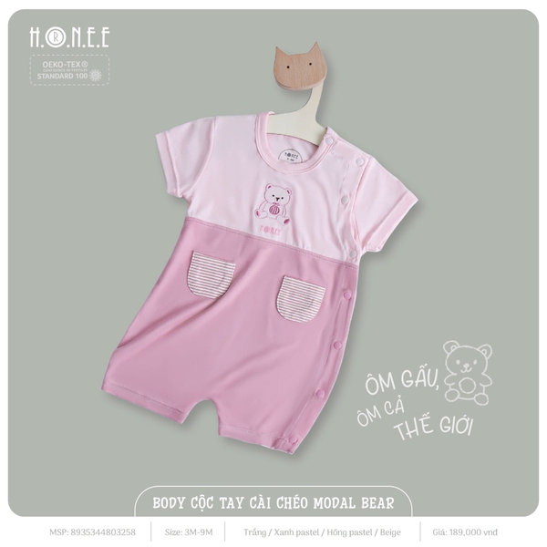 Bộ cộc tay cài chéo Modal Bear Hrnee