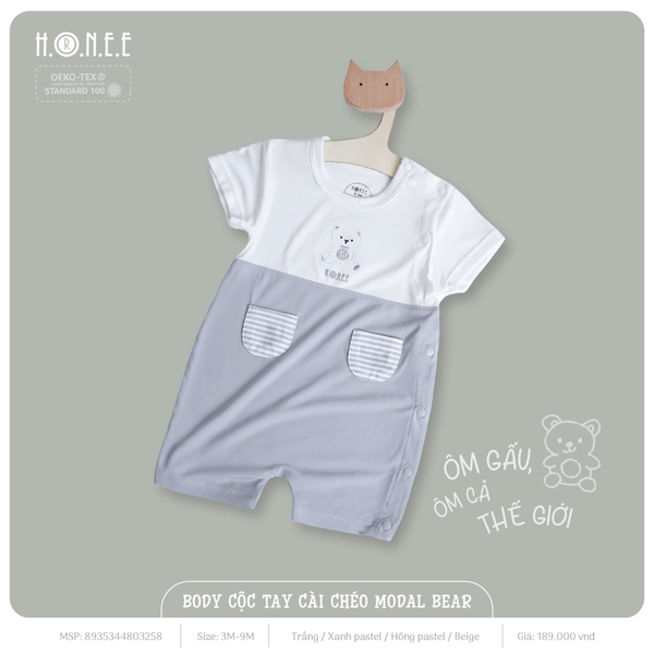 Bộ cộc tay cài chéo Modal Bear Hrnee