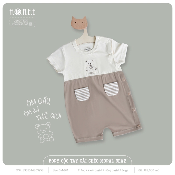 Bộ cộc tay cài chéo Modal Bear Hrnee