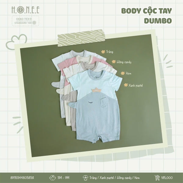 Body cộc tay Dumbo Hrnee 3838