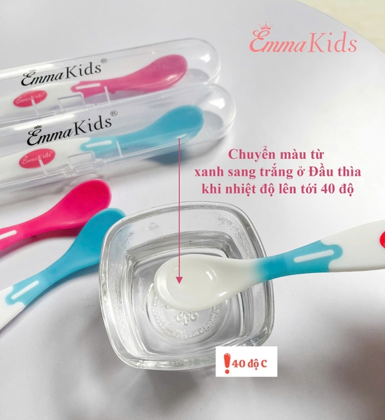 Thìa ăn dặm báo nóng Emmakids màu ngẫu nhiên