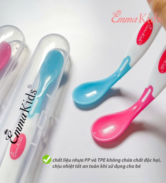 Thìa ăn dặm báo nóng Emmakids màu ngẫu nhiên