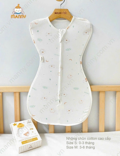 Nhộng chũn Manny size M cho bé từ 6,5 < 10kg (họa tiết ngẫu nhiên)