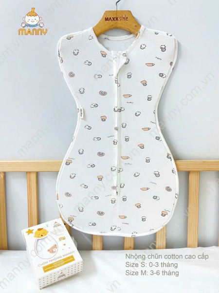 Nhộng chũn Manny size M cho bé từ 6,5 < 10kg (họa tiết ngẫu nhiên)