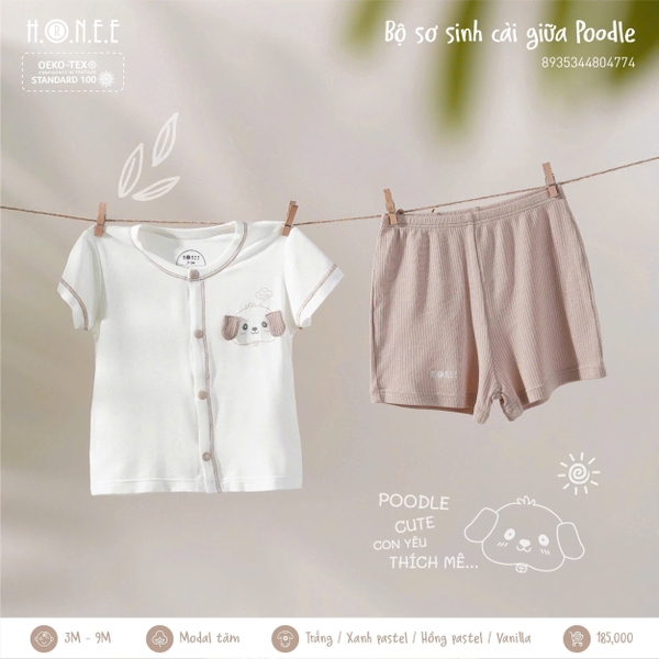 Bộ cài sơ sinh cài giữa Poodle Hrnee 4774