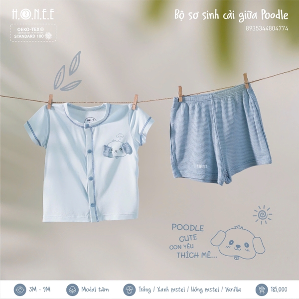 Bộ cài sơ sinh cài giữa Poodle Hrnee 4774