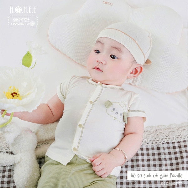 Bộ cài sơ sinh cài giữa Poodle Hrnee 4774