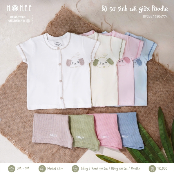 Bộ cài sơ sinh cài giữa Poodle Hrnee 4774