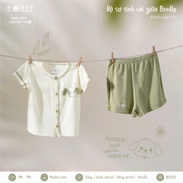 Bộ cài sơ sinh cài giữa Poodle Hrnee 4774