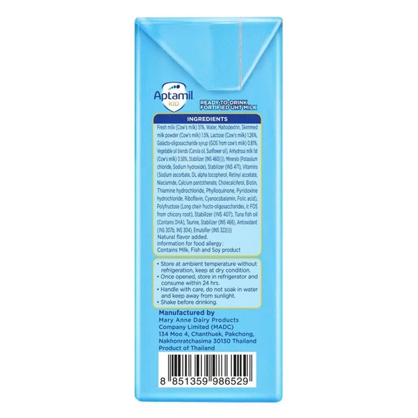 Sữa dinh dưỡng pha sẵn Aptamil Kid 110ml, lốc 3 hộp (Từ 1 tuổi)