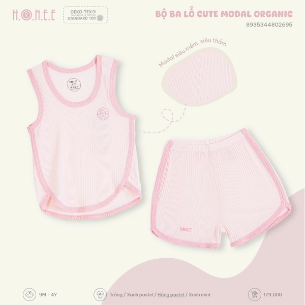 Bộ ba lỗ Cute Modal Organic Hrnee
