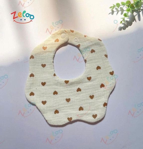 Set 3 yếm tròn 6 lớp Muslin Organic Zeloo