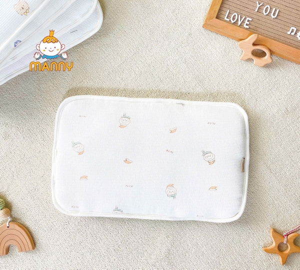 Gối Cotton Waffle MANNY 25*40cm (họa tiết ngẫu nhiên)