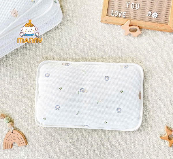 Gối Cotton Waffle MANNY 25*40cm (họa tiết ngẫu nhiên)