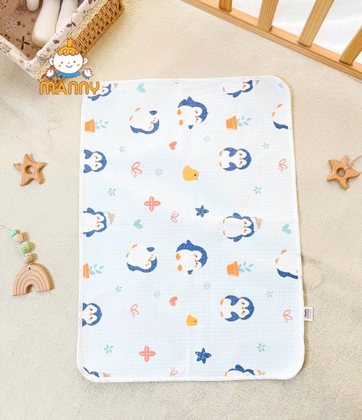 Lót tè chống thấm cotton cao cấp Manny 50x70cm (họa tiết ngẫu nhiên)