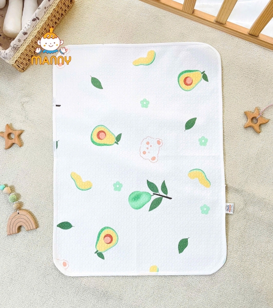 Lót tè chống thấm cotton cao cấp Manny 50x70cm (họa tiết ngẫu nhiên)