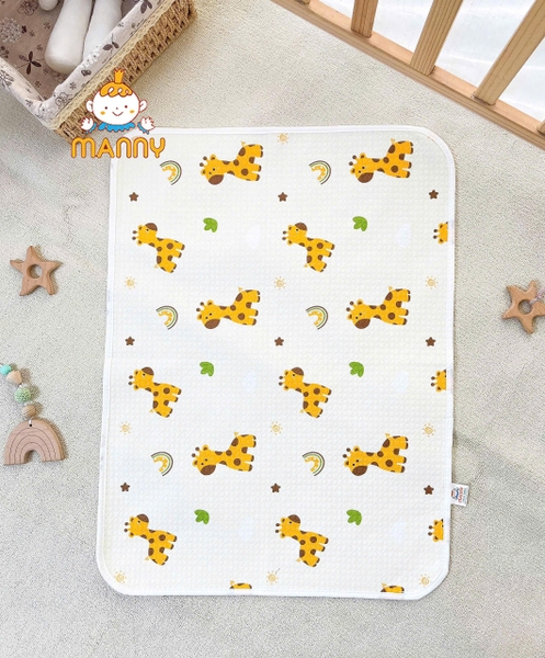 Lót tè chống thấm cotton cao cấp Manny 50x70cm (họa tiết ngẫu nhiên)