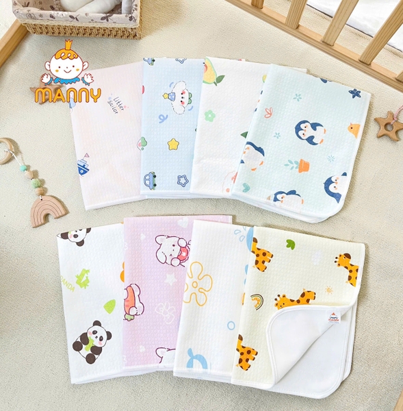 Lót tè chống thấm cotton cao cấp Manny 50x70cm (họa tiết ngẫu nhiên)