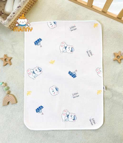 Lót tè chống thấm cotton cao cấp Manny 50x70cm (họa tiết ngẫu nhiên)