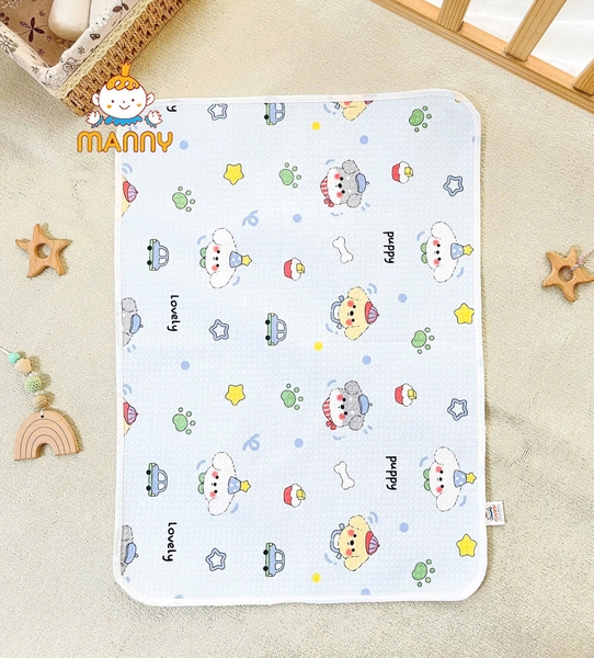 Lót tè chống thấm cotton cao cấp Manny 50x70cm (họa tiết ngẫu nhiên)