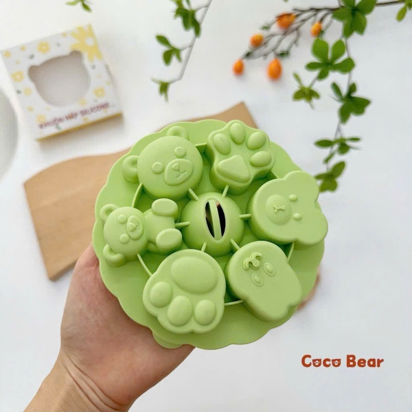 Khuôn hấp Silicone Coco Bear (màu ngẫu nhiên)