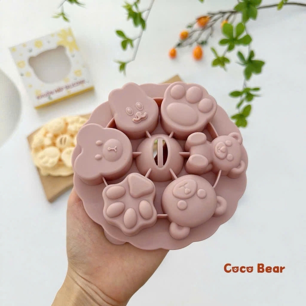 Khuôn hấp Silicone Coco Bear (màu ngẫu nhiên)