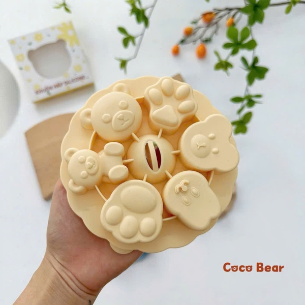 Khuôn hấp Silicone Coco Bear (màu ngẫu nhiên)