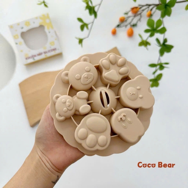 Khuôn hấp Silicone Coco Bear (màu ngẫu nhiên)