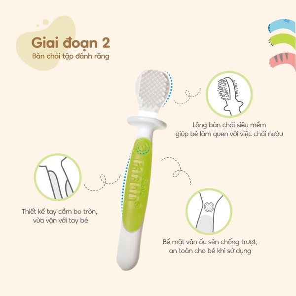 Bộ bàn chải 3 giai đoạn Farlin cho bé tập đánh răng hiệu quả