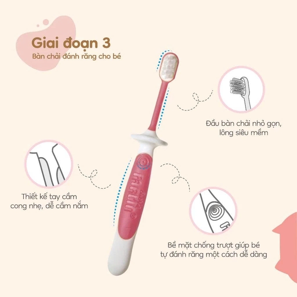 Bộ bàn chải 3 giai đoạn Farlin cho bé tập đánh răng hiệu quả