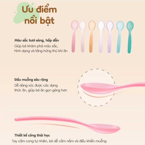Bộ 7 thìa sắc màu Farlin cho bé tập ăn dặm