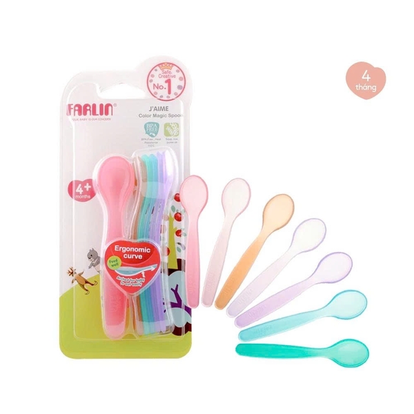 Bộ 7 thìa sắc màu Farlin cho bé tập ăn dặm