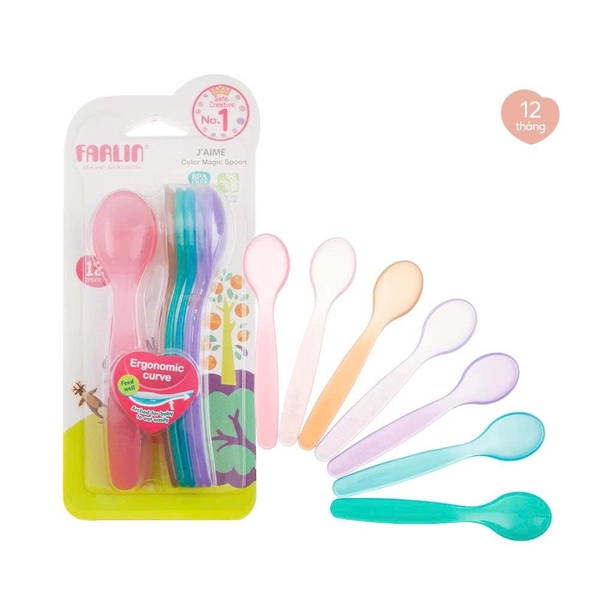 Bộ 7 thìa sắc màu Farlin cho bé tập ăn dặm