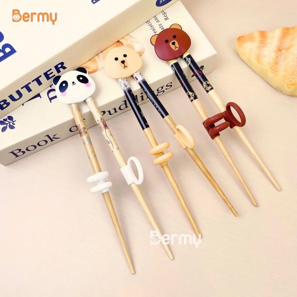 Đũa tập ăn hình gấu Bermy (màu ngẫu nhiên)